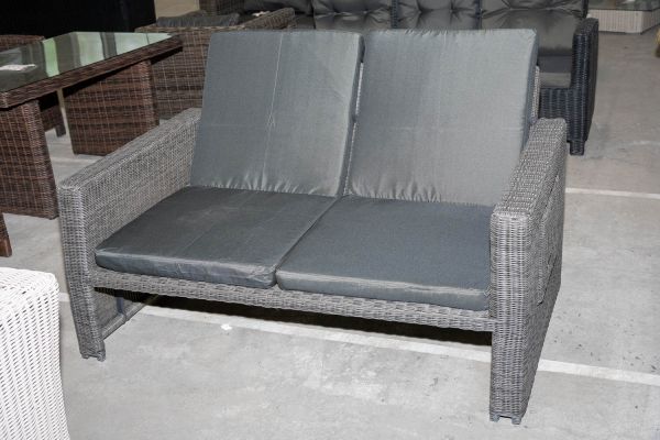 #HBM 2872: Sofa Ancona 3mm ohne Hocker-grau-meliert-anthrazit